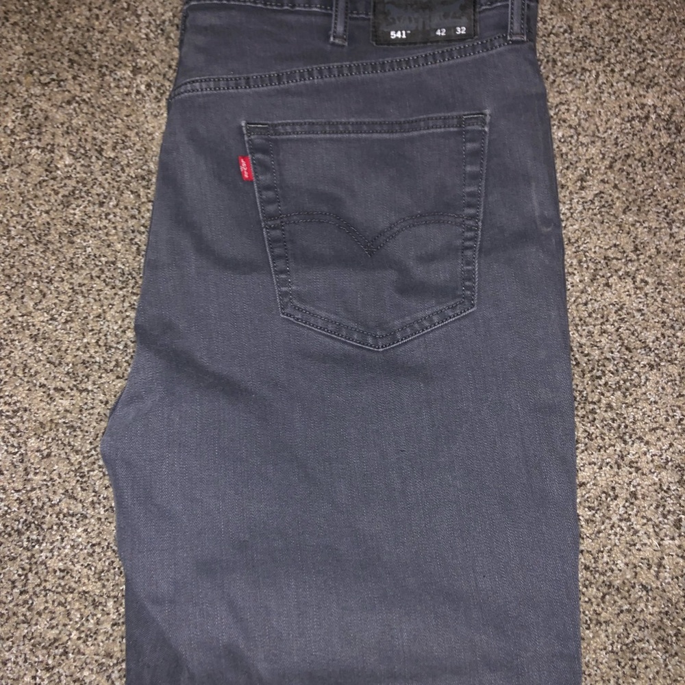 Levi’s 541 gray jeans.
